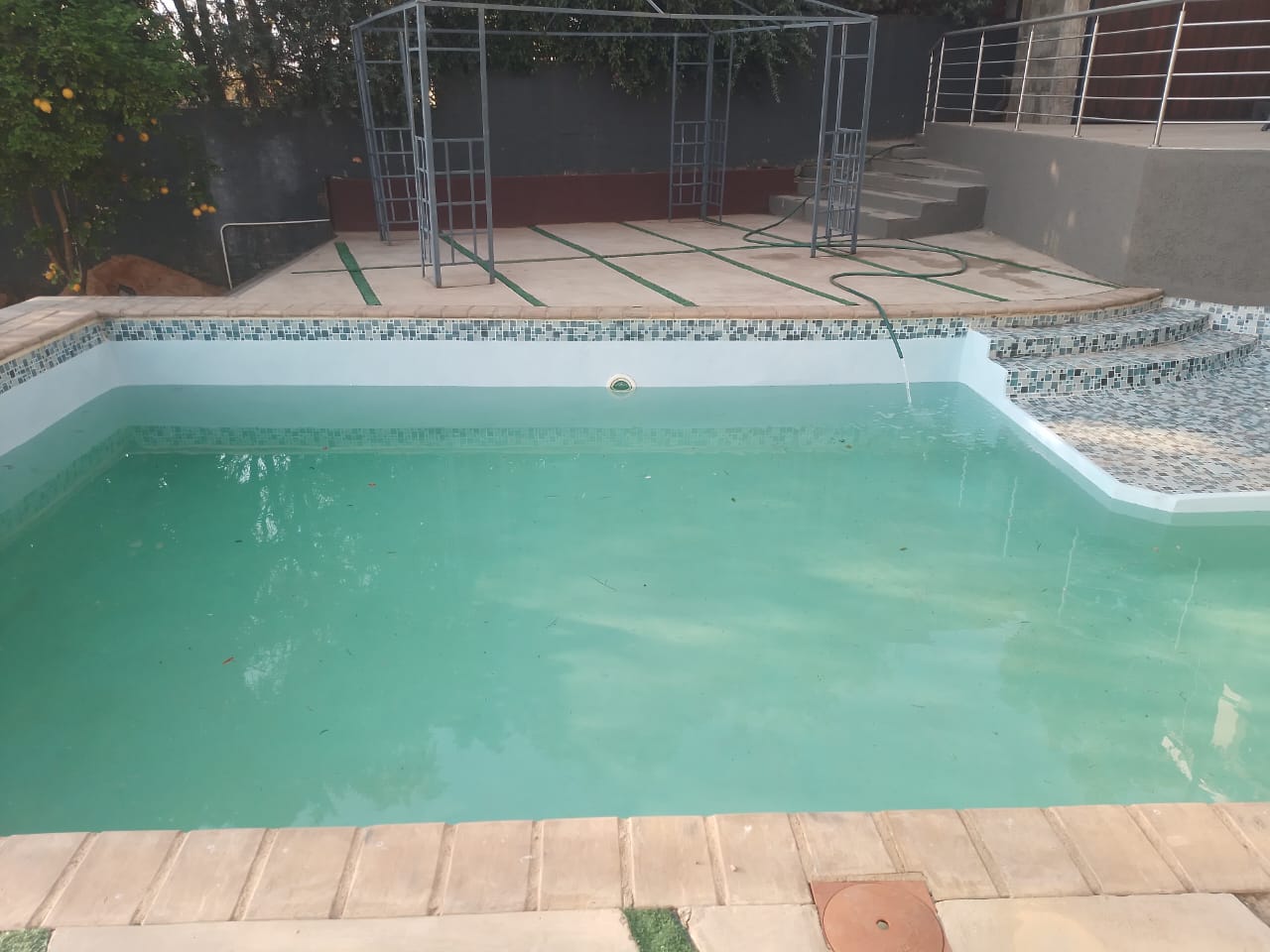 Swimming pool with clear water