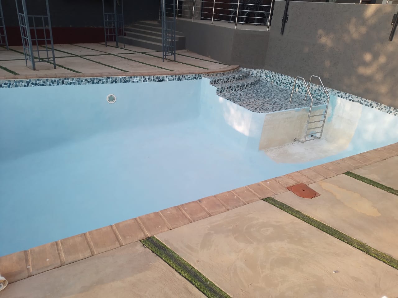 pool with new surface being finished