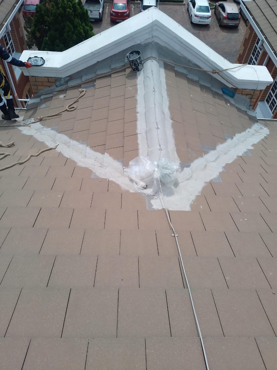 gabled roof after waterproofing