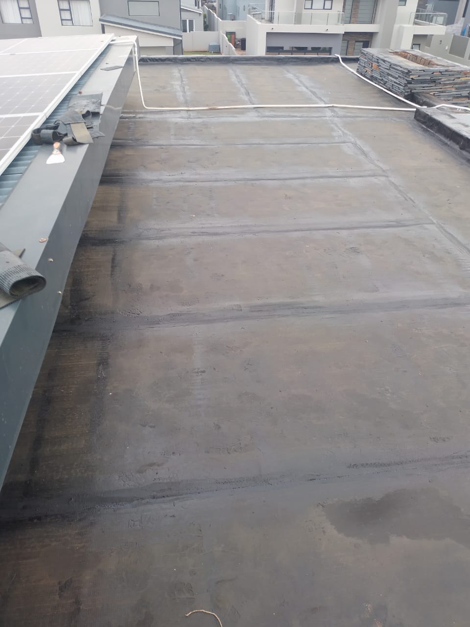 torch-on waterproof membrane on flat roof
